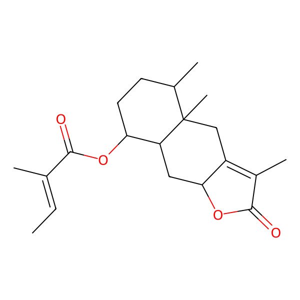 2D Structure of [(4aR,5S,8S,8aR,9aS)-3,4a,5-trimethyl-2-oxo-4,5,6,7,8,8a,9,9a-octahydrobenzo[f][1]benzofuran-8-yl] (Z)-2-methylbut-2-enoate