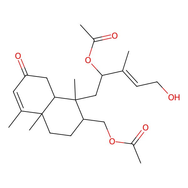 2D Structure of [1-(2-acetyloxy-5-hydroxy-3-methylpent-3-enyl)-1,4a,5-trimethyl-7-oxo-3,4,8,8a-tetrahydro-2H-naphthalen-2-yl]methyl acetate