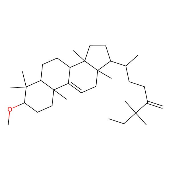 2D Structure of (3S,5R,8S,10S,13R,14S,17R)-17-[(2R)-6,6-dimethyl-5-methylideneoctan-2-yl]-3-methoxy-4,4,10,13,14-pentamethyl-2,3,5,6,7,8,12,15,16,17-decahydro-1H-cyclopenta[a]phenanthrene
