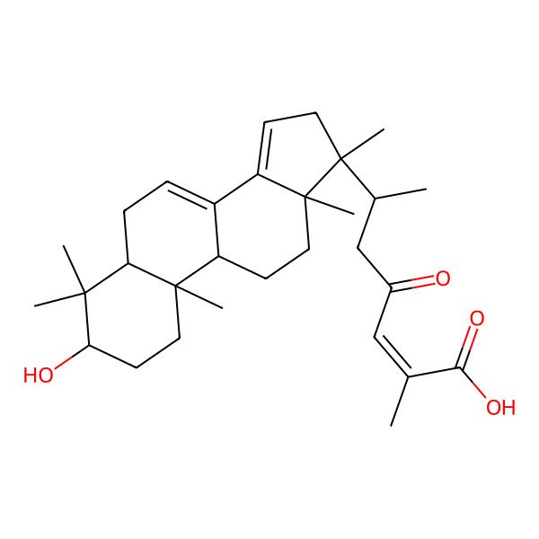 2D Structure of (E,6R)-6-[(3R,5R,9S,10R,13S,17S)-3-hydroxy-4,4,10,13,17-pentamethyl-2,3,5,6,9,11,12,16-octahydro-1H-cyclopenta[a]phenanthren-17-yl]-2-methyl-4-oxohept-2-enoic acid