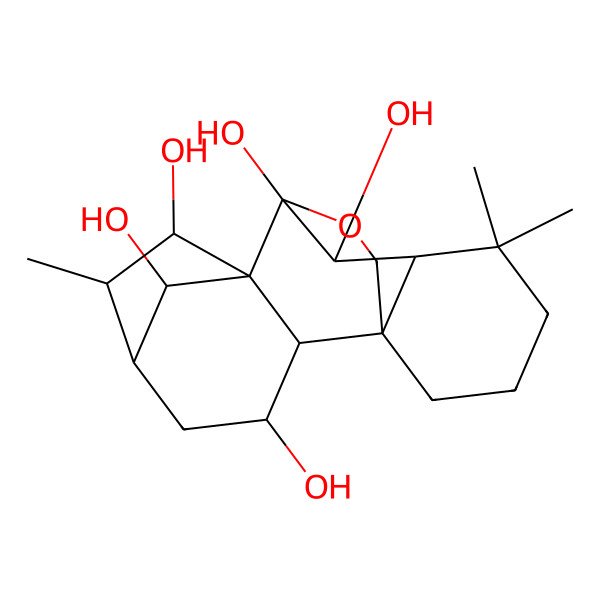 2D Structure of (1R,2S,3S,5S,6R,7R,8S,9R,10S,11R,18R)-6,12,12-trimethyl-17-oxapentacyclo[7.6.2.15,8.01,11.02,8]octadecane-3,7,9,10,18-pentol
