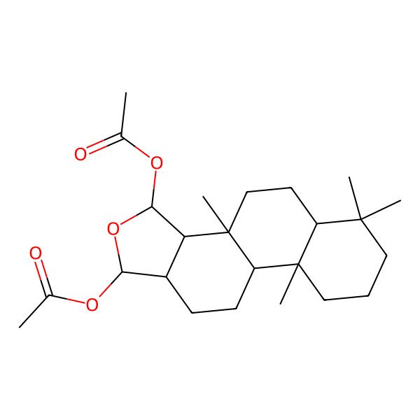 2D Structure of [(1S,3R,3aR,3bR,5aS,9aS,9bS,11aR)-3-acetyloxy-3b,6,6,9a-tetramethyl-3,3a,4,5,5a,7,8,9,9b,10,11,11a-dodecahydro-1H-naphtho[2,1-e][2]benzofuran-1-yl] acetate