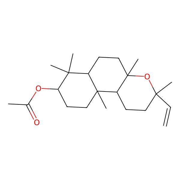 2D Structure of [(3R,4aS,6aS,8R,10aR,10bR)-3-ethenyl-3,4a,7,7,10a-pentamethyl-2,5,6,6a,8,9,10,10b-octahydro-1H-benzo[f]chromen-8-yl] acetate