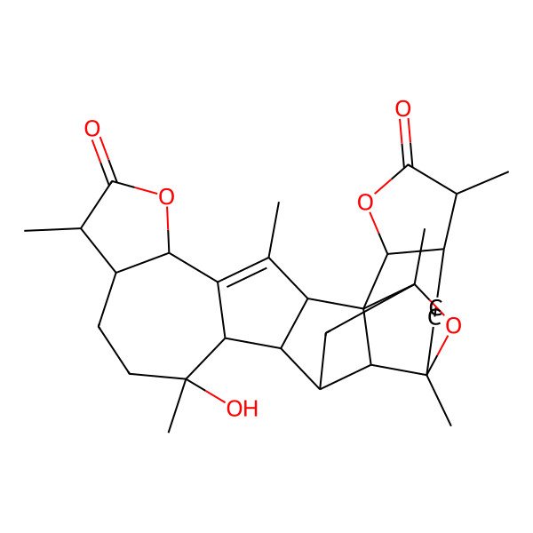2D Structure of 12-Hydroxy-3,8,12,17,19,23-hexamethyl-6,18,25-trioxaoctacyclo[13.11.1.01,17.02,14.04,13.05,9.019,27.022,26]heptacos-3-ene-7,24-dione