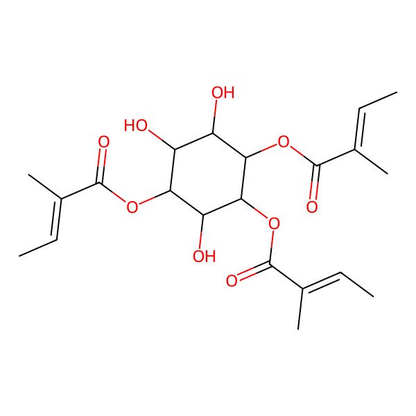 2D Structure of [(1S,2R,3R,4S,5R,6S)-2,3,6-trihydroxy-4-(2-methylbut-2-enoyloxy)-5-[(Z)-2-methylbut-2-enoyl]oxycyclohexyl] 2-methylbut-2-enoate