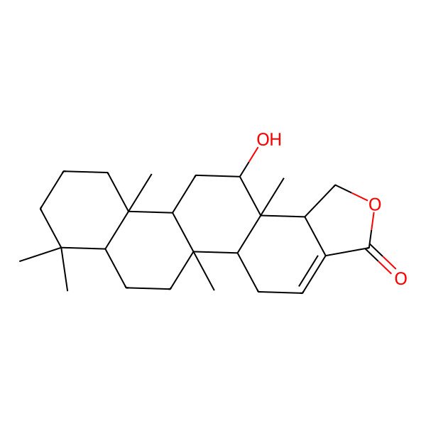 2D Structure of 13-hydroxy-5b,8,8,11a,13a-pentamethyl-5,5a,6,7,7a,9,10,11,11b,12,13,13b-dodecahydro-1H-phenanthro[2,1-e][2]benzofuran-3-one