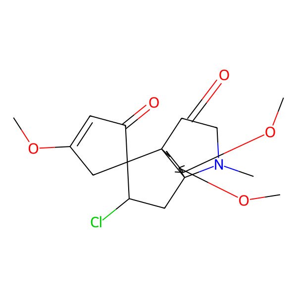 2D Structure of 11-Chloro-3',4,5-trimethoxy-7-methylspiro[7-azatricyclo[4.3.3.01,6]dodec-4-ene-10,5'-cyclopent-2-ene]-1',3-dione