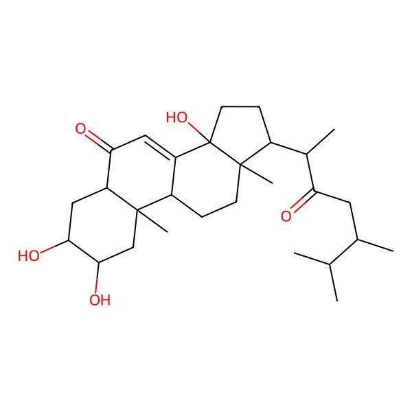 2D Structure of 17-(5,6-dimethyl-3-oxoheptan-2-yl)-2,3,14-trihydroxy-10,13-dimethyl-2,3,4,5,9,11,12,15,16,17-decahydro-1H-cyclopenta[a]phenanthren-6-one