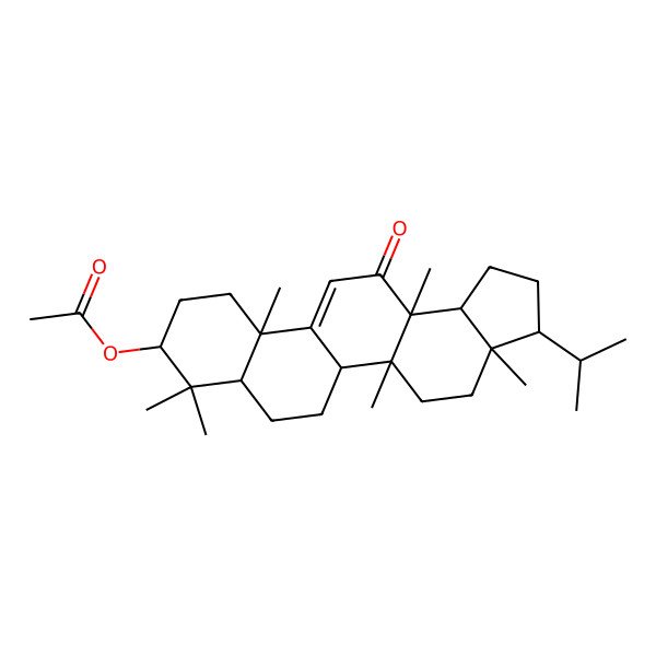 2D Structure of [(3R,3aR,5aR,5bR,7aR,9S,11aS,13aS,13bR)-3a,5a,8,8,11a,13a-hexamethyl-13-oxo-3-propan-2-yl-2,3,4,5,5b,6,7,7a,9,10,11,13b-dodecahydro-1H-cyclopenta[a]chrysen-9-yl] acetate