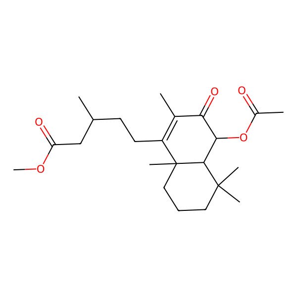 2D Structure of methyl (3R)-5-[(4S,4aR,8aS)-4-acetyloxy-2,5,5,8a-tetramethyl-3-oxo-4a,6,7,8-tetrahydro-4H-naphthalen-1-yl]-3-methylpentanoate