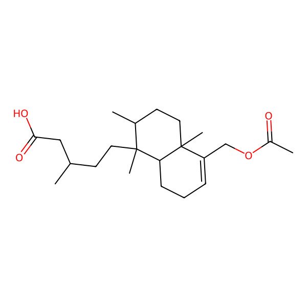 2D Structure of (3R)-5-[(1S,2R,4aR,8aR)-5-(acetyloxymethyl)-1,2,4a-trimethyl-2,3,4,7,8,8a-hexahydronaphthalen-1-yl]-3-methylpentanoic acid
