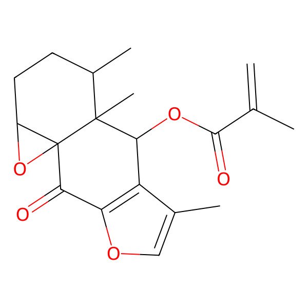 2D Structure of [(1S,8S,9S,10S,13R)-6,9,10-trimethyl-2-oxo-4,14-dioxatetracyclo[7.5.0.01,13.03,7]tetradeca-3(7),5-dien-8-yl] 2-methylprop-2-enoate