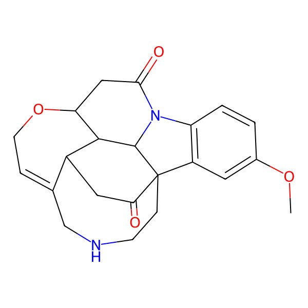 2D Structure of (1S,10S,22R,23R,24S)-17-methoxy-9-oxa-4,13-diazahexacyclo[11.6.5.01,24.06,22.010,23.014,19]tetracosa-6,14(19),15,17-tetraene-12,20-dione