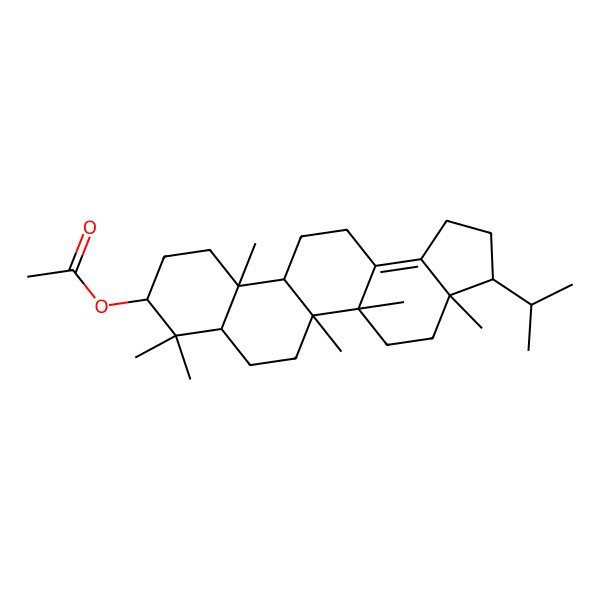 2D Structure of [(3S,3aS,5aR,5bS,7aR,9R,11aR,11bR)-3a,5a,5b,8,8,11a-hexamethyl-3-propan-2-yl-1,2,3,4,5,6,7,7a,9,10,11,11b,12,13-tetradecahydrocyclopenta[a]chrysen-9-yl] acetate