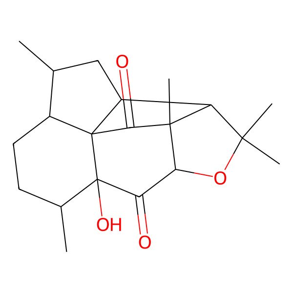 2D Structure of (1S,2S,4S,5R,8S,9S,11S,14S,15R)-9-hydroxy-4,8,13,13,15-pentamethyl-12-oxapentacyclo[7.7.0.01,5.02,14.011,15]hexadecane-10,16-dione