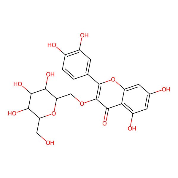 2D Structure of 2-(3,4-dihydroxyphenyl)-5,7-dihydroxy-3-[[(2S,3R,4S,5S,6R)-3,4,5-trihydroxy-6-(hydroxymethyl)oxan-2-yl]methoxy]chromen-4-one