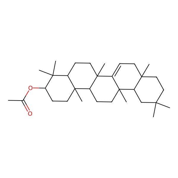 2D Structure of [(3S,4aS,6aR,6aS,8aR,12aS,14aR,14bR)-4,4,6a,6a,8a,11,11,14b-octamethyl-1,2,3,4a,5,6,8,9,10,12,12a,13,14,14a-tetradecahydropicen-3-yl] acetate