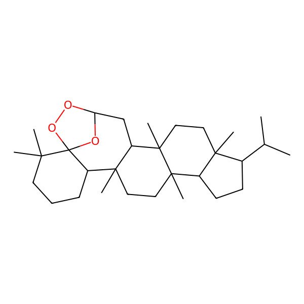 2D Structure of (1S,6S,7R,10S,11R,14R,15R,18R,19S)-2,2,7,10,15,18-hexamethyl-14-propan-2-yl-22,23,24-trioxahexacyclo[19.2.1.01,6.07,19.010,18.011,15]tetracosane