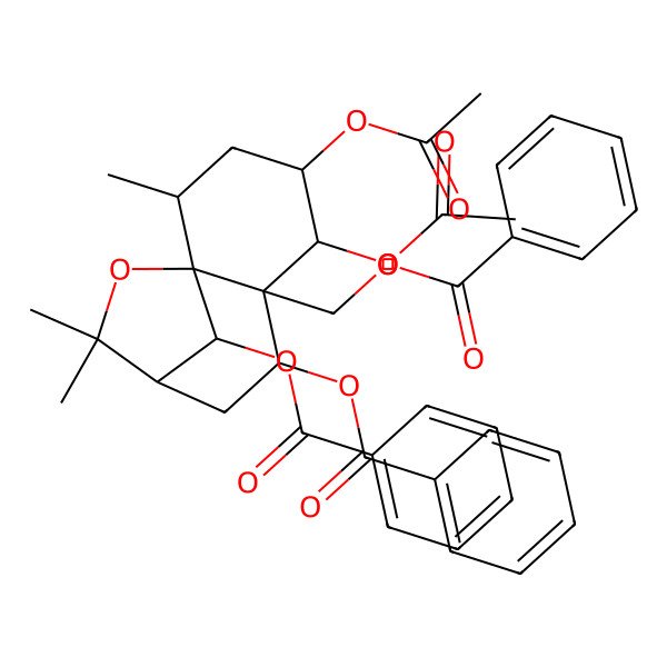 2D Structure of (4,5-Diacetyloxy-7,12-dibenzoyloxy-2,10,10-trimethyl-11-oxatricyclo[7.2.1.01,6]dodecan-6-yl)methyl benzoate