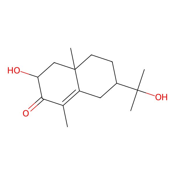 2D Structure of (3R,4aS,7R)-4,4a,5,6,7,8-Hexahydro-3-hydroxy-7-(1-hydroxy-1-methylethyl)-1,4a-dimethyl-2(3H)-naphthalenone 2D Structure of (3R,4aS,7R)-4,4a,5,6,7,8-Hexahydro-3-hydroxy-7-(1-hydroxy-1-methylethyl)-1,4a-dimethyl-2(3H)-naphthalenone