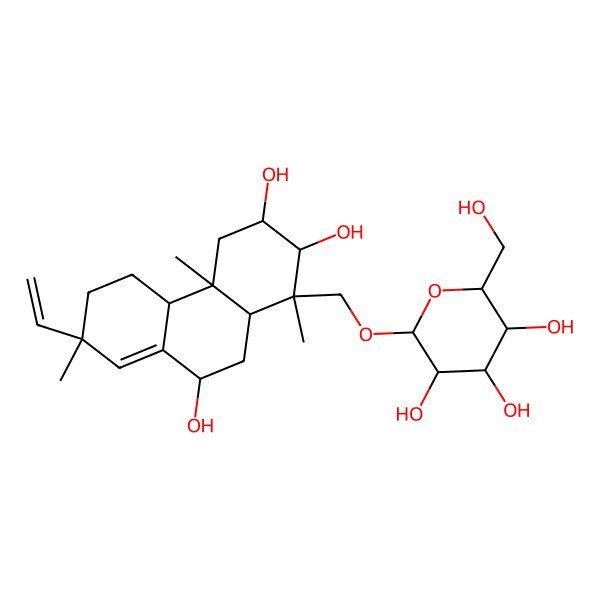 2D Structure of 2-[(7-ethenyl-2,3,9-trihydroxy-1,4a,7-trimethyl-3,4,4b,5,6,9,10,10a-octahydro-2H-phenanthren-1-yl)methoxy]-6-(hydroxymethyl)oxane-3,4,5-triol