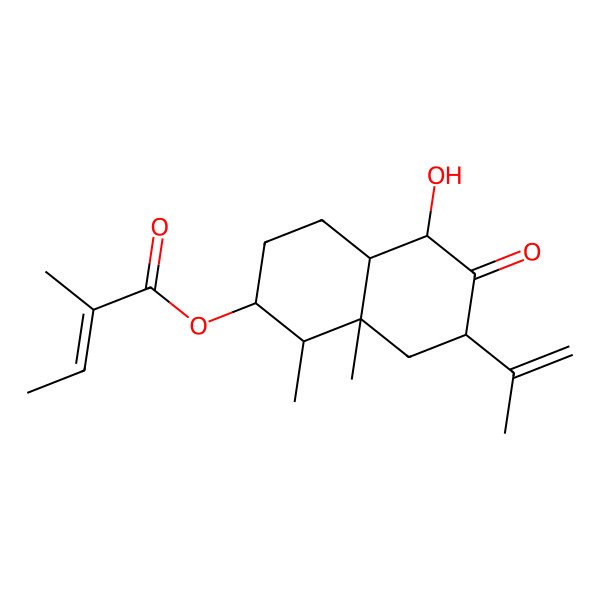 2D Structure of [(1R,2R,4aS,5R,7R,8aR)-5-hydroxy-1,8a-dimethyl-6-oxo-7-prop-1-en-2-yl-1,2,3,4,4a,5,7,8-octahydronaphthalen-2-yl] (E)-2-methylbut-2-enoate