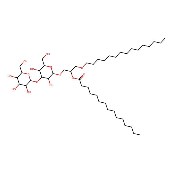 2D Structure of [1-[3,5-Dihydroxy-6-(hydroxymethyl)-4-[3,4,5-trihydroxy-6-(hydroxymethyl)oxan-2-yl]oxyoxan-2-yl]oxy-3-pentadecoxypropan-2-yl] pentadecanoate