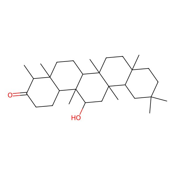 2D Structure of 14-hydroxy-4,4a,6a,6b,8a,11,11,14a-octamethyl-2,4,5,6,6a,7,8,9,10,12,12a,13,14,14b-tetradecahydro-1H-picen-3-one