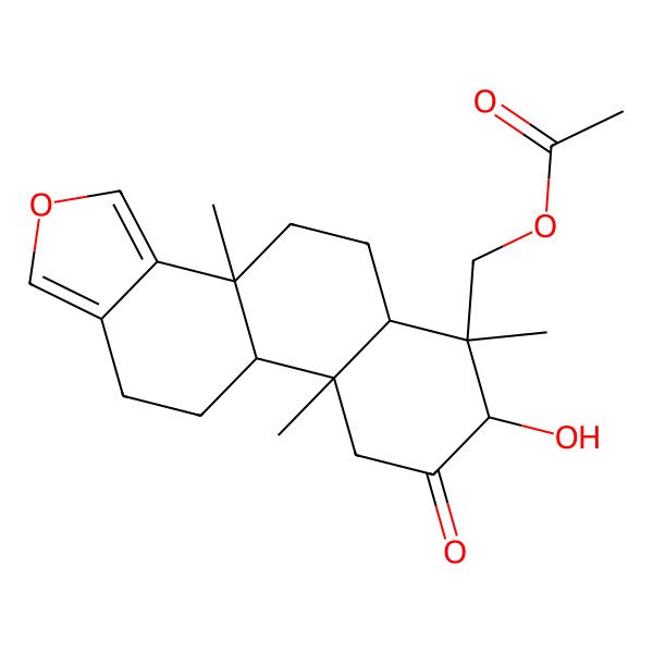 2D Structure of (7-Hydroxy-3b,6,9a-trimethyl-8-oxo-4,5,5a,7,9,9b,10,11-octahydronaphtho[2,1-e][2]benzofuran-6-yl)methyl acetate