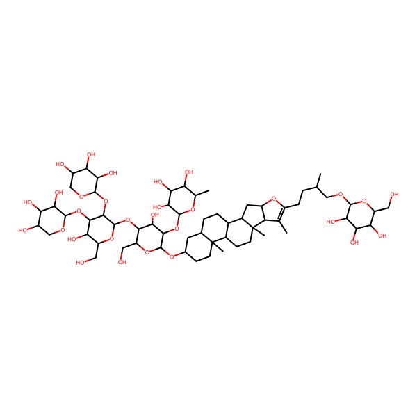 2D Structure of 2-[4-Hydroxy-5-[5-hydroxy-6-(hydroxymethyl)-3,4-bis[(3,4,5-trihydroxyoxan-2-yl)oxy]oxan-2-yl]oxy-6-(hydroxymethyl)-2-[[7,9,13-trimethyl-6-[3-methyl-4-[3,4,5-trihydroxy-6-(hydroxymethyl)oxan-2-yl]oxybutyl]-5-oxapentacyclo[10.8.0.02,9.04,8.013,18]icos-6-en-16-yl]oxy]oxan-3-yl]oxy-6-methyloxane-3,4,5-triol