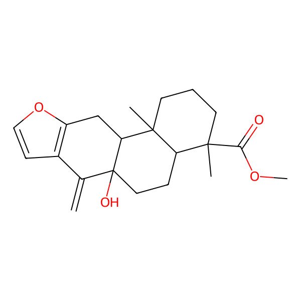2D Structure of Methyl 6a-hydroxy-4,11b-dimethyl-7-methylidene-1,2,3,4a,5,6,11,11a-octahydronaphtho[2,1-f][1]benzofuran-4-carboxylate