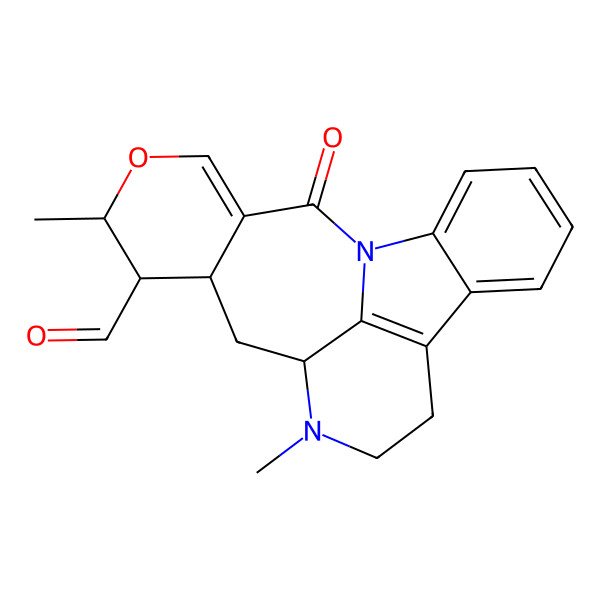 2D Structure of 11,16-Dimethyl-20-oxo-17-oxa-1,11-diazapentacyclo[10.8.1.02,7.08,21.014,19]henicosa-2,4,6,8(21),18-pentaene-15-carbaldehyde