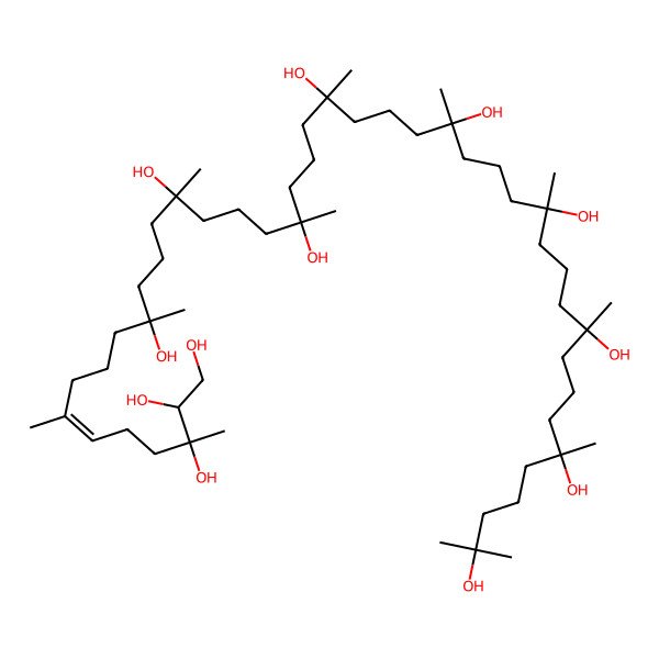 2D Structure of (E,2R,3R,11R,15R,19R,23R,27S,31S,35S,39S)-3,7,11,15,19,23,27,31,35,39,43-undecamethyltetratetracont-6-ene-1,2,3,11,15,19,23,27,31,35,39,43-dodecol
