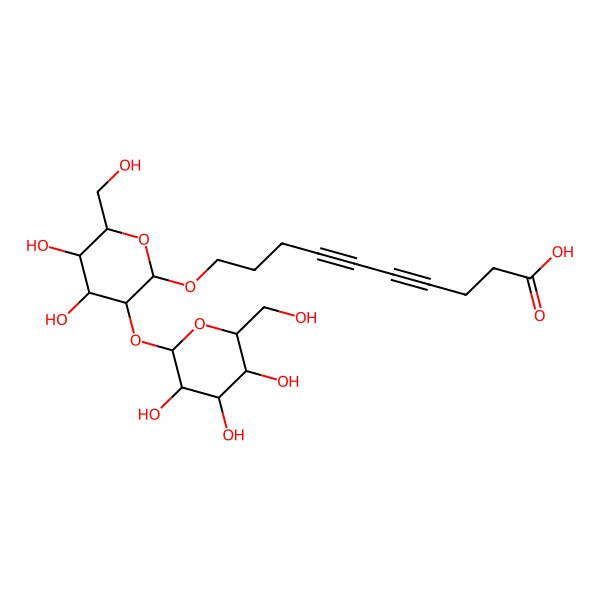 2D Structure of 10-[4,5-Dihydroxy-6-(hydroxymethyl)-3-[3,4,5-trihydroxy-6-(hydroxymethyl)oxan-2-yl]oxyoxan-2-yl]oxydeca-4,6-diynoic acid