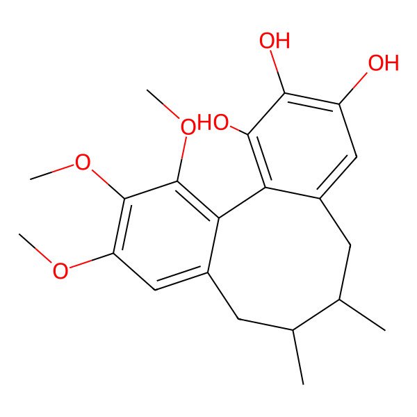 2D Structure of (9S,10R)-14,15,16-trimethoxy-9,10-dimethyltricyclo[10.4.0.02,7]hexadeca-1(16),2,4,6,12,14-hexaene-3,4,5-triol