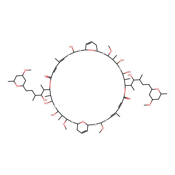 2D Structure of (1R,3S,5Z,7Z,11S,12S,13S,15R,16R,17S,19S,23R,25S,27Z,29Z,33S,34S,35S,37R,38R,39S,41S)-3,13,15,35,37-pentahydroxy-11,33-bis[(2S,3R,4S)-3-hydroxy-6-[(2S,4R,6S)-4-methoxy-6-methyloxan-2-yl]-4-methylhexan-2-yl]-17,25,39-trimethoxy-6,12,16,28,34,38-hexamethyl-10,32,45,46-tetraoxatricyclo[39.3.1.119,23]hexatetraconta-5,7,21,27,29,43-hexaene-9,31-dione