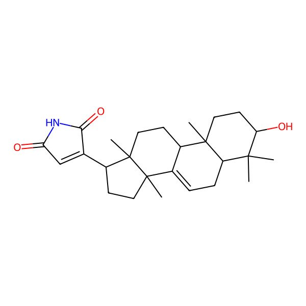 2D Structure of 3-[(3R,5S,9R,10R,13S,14S,17R)-3-hydroxy-4,4,10,13,14-pentamethyl-2,3,5,6,9,11,12,15,16,17-decahydro-1H-cyclopenta[a]phenanthren-17-yl]pyrrole-2,5-dione