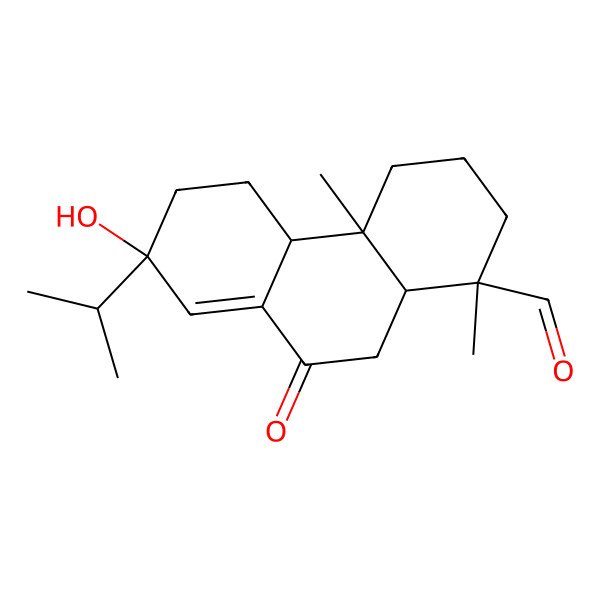 2D Structure of (1S,4aS,4bR,7S,10aR)-7-hydroxy-1,4a-dimethyl-9-oxo-7-propan-2-yl-2,3,4,4b,5,6,10,10a-octahydrophenanthrene-1-carbaldehyde