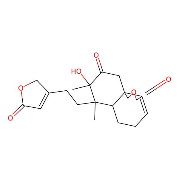 2D Structure of 8-hydroxy-7,8-dimethyl-7-[2-(5-oxo-2H-furan-3-yl)ethyl]-5,6,6a,10-tetrahydro-1H-benzo[d][2]benzofuran-3,9-dione