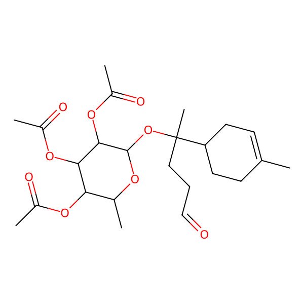 2D Structure of [(2R,3S,4S,5R,6S)-4,5-diacetyloxy-2-methyl-6-[(2S)-2-[(1S)-4-methylcyclohex-3-en-1-yl]-5-oxopentan-2-yl]oxyoxan-3-yl] acetate