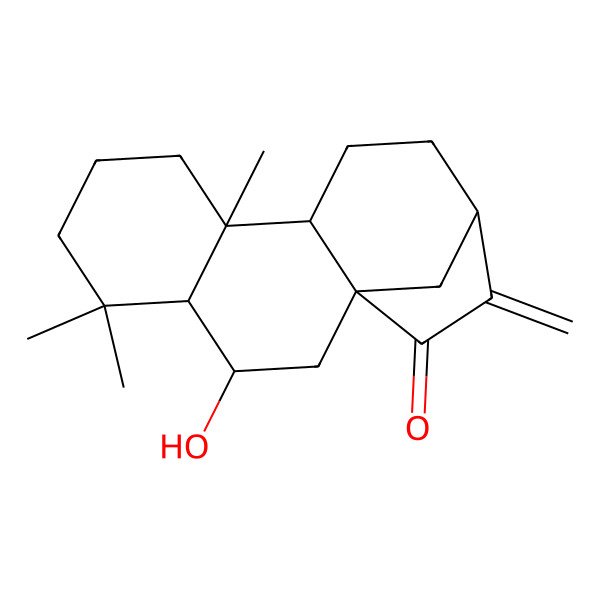 2D Structure of (1R,3R,4S,9R,10R,13S)-3-hydroxy-5,5,9-trimethyl-14-methylidenetetracyclo[11.2.1.01,10.04,9]hexadecan-15-one