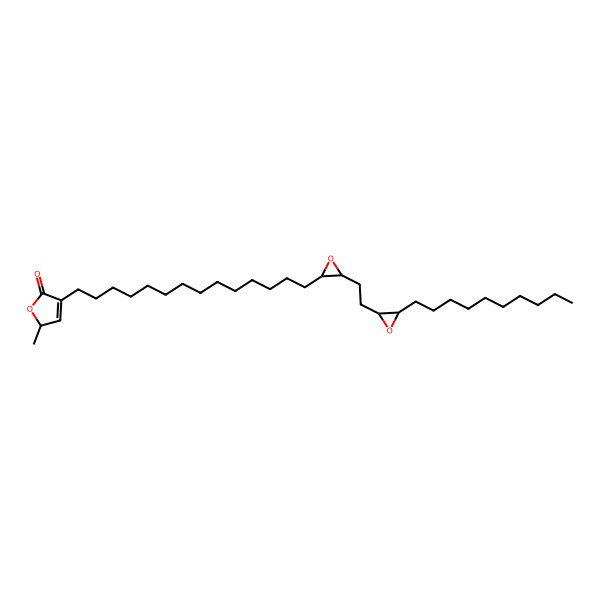 2D Structure of (2R)-4-[14-[(2R,3R)-3-[2-[(2R,3R)-3-decyloxiran-2-yl]ethyl]oxiran-2-yl]tetradecyl]-2-methyl-2H-furan-5-one