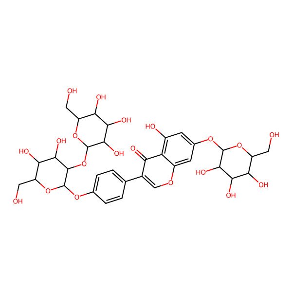 2D Structure of 3-[4-[(2R,3S,4R,5R,6S)-4,5-dihydroxy-6-(hydroxymethyl)-3-[(2R,3S,4R,5R,6S)-3,4,5-trihydroxy-6-(hydroxymethyl)oxan-2-yl]oxyoxan-2-yl]oxyphenyl]-5-hydroxy-7-[(2R,3S,4R,5R,6S)-3,4,5-trihydroxy-6-(hydroxymethyl)oxan-2-yl]oxychromen-4-one