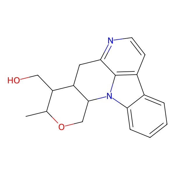 2D Structure of (16-Methyl-17-oxa-1,11-diazapentacyclo[10.7.1.02,7.08,20.014,19]icosa-2,4,6,8(20),9,11-hexaen-15-yl)methanol
