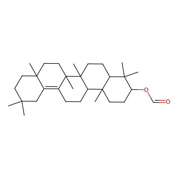 2D Structure of [(3S,4aR,6aR,6bS,8aR,14aR,14bR)-4,4,6a,6b,8a,11,11,14b-octamethyl-1,2,3,4a,5,6,7,8,9,10,12,13,14,14a-tetradecahydropicen-3-yl] formate