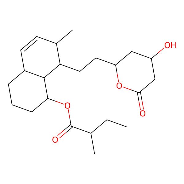 2D Structure of [(1S,4aR,7S,8S,8aS)-8-[2-[(2R,4R)-4-hydroxy-6-oxooxan-2-yl]ethyl]-7-methyl-1,2,3,4,4a,7,8,8a-octahydronaphthalen-1-yl] (2S)-2-methylbutanoate