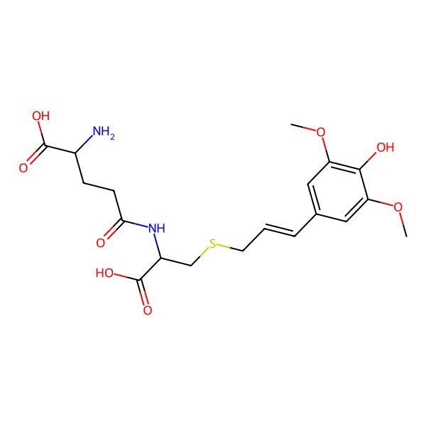 2D Structure of 2-Amino-5-[[1-carboxy-2-[3-(4-hydroxy-3,5-dimethoxyphenyl)prop-2-enylsulfanyl]ethyl]amino]-5-oxopentanoic acid