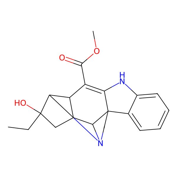 2D Structure of methyl (1S,5R,6R,8R,9R,10S)-8-ethyl-8-hydroxy-4,13-diazahexacyclo[10.7.0.01,5.04,9.06,10.014,19]nonadeca-11,14,16,18-tetraene-11-carboxylate