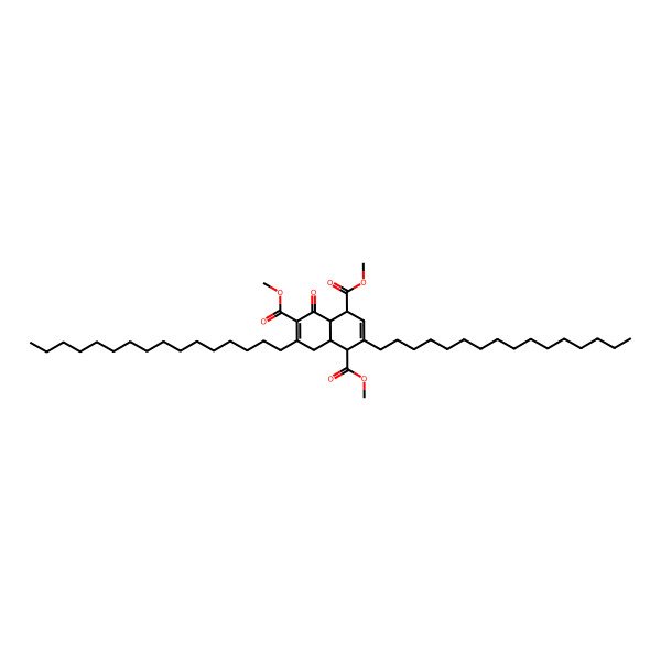 2D Structure of trimethyl (1S,4R,4aS,8aR)-2,7-dihexadecyl-5-oxo-4,4a,8,8a-tetrahydro-1H-naphthalene-1,4,6-tricarboxylate