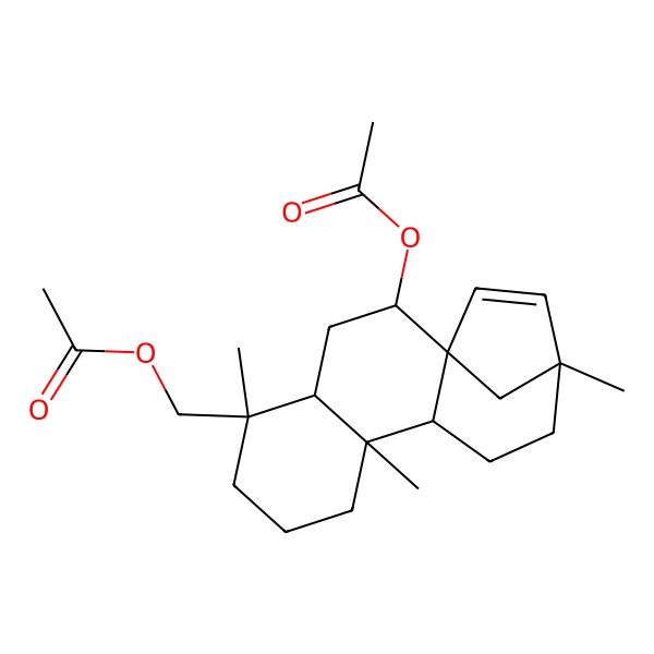 2D Structure of [(1S,2S,4R,5S,9R,10R,13S)-2-acetyloxy-5,9,13-trimethyl-5-tetracyclo[11.2.1.01,10.04,9]hexadec-14-enyl]methyl acetate